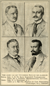 104933 Portretten van vier leden van het uitvoerend bestuur van de Jaarbeurs te Utrecht. Linksboven: C. R. Th. baron ...
